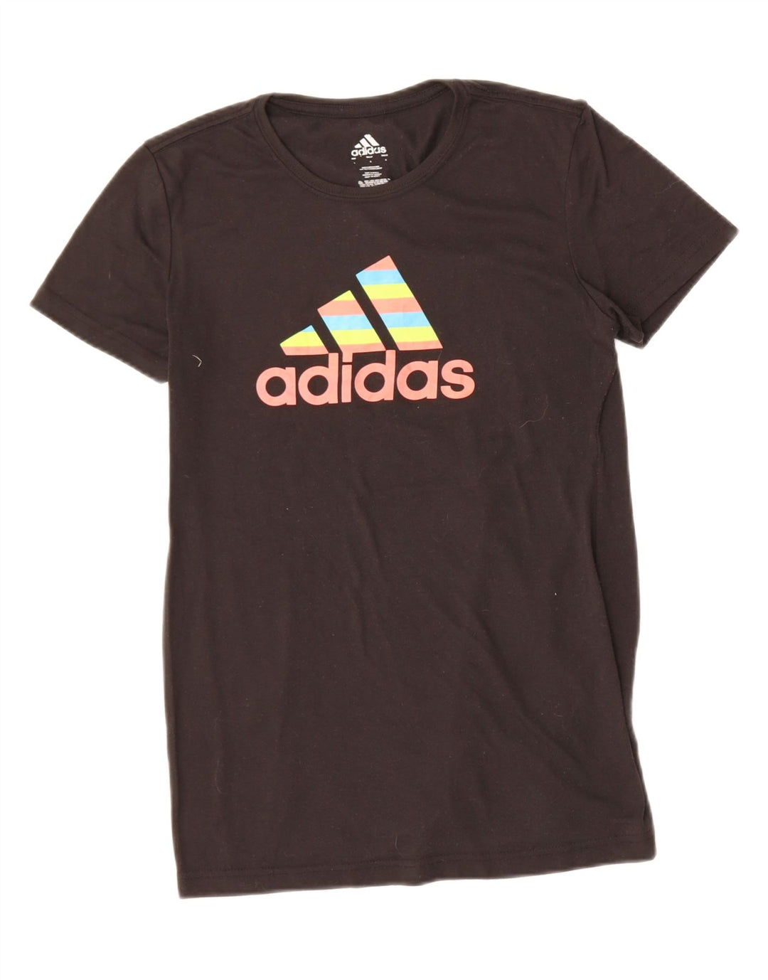 ADIDAS Womens Graphic T-Shirt Top UK 14 Large Black Polyester Vintage Adidas and Second-Hand Adidas from Messina Hembry 
