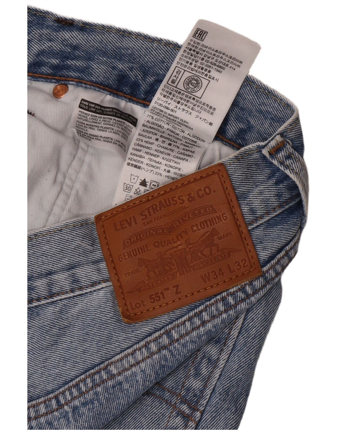 Męskie proste dżinsy Levi's W34 L32 Niebieskie bawełniane