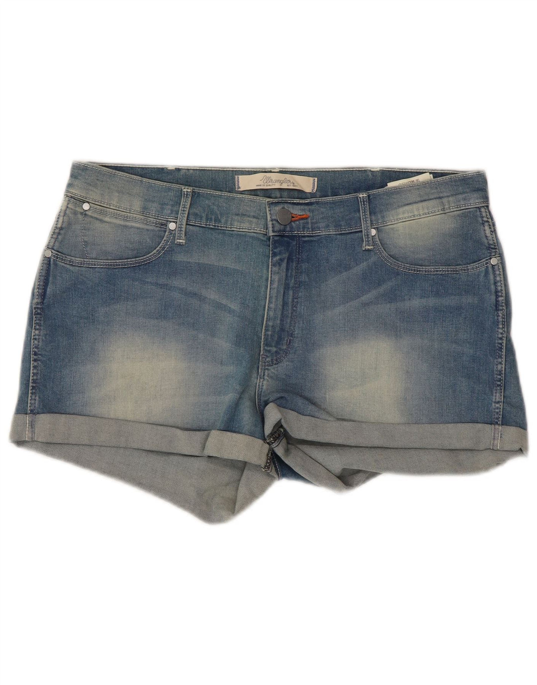 Damskie spodenki jeansowe Wrangler W32, duże, niebieskie, bawełniane