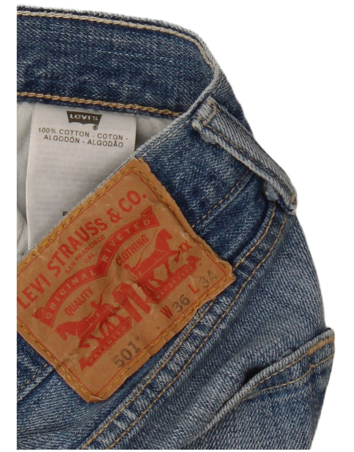 Męskie jeansy Levi's 501 Straight W36 L34 Niebieskie bawełniane