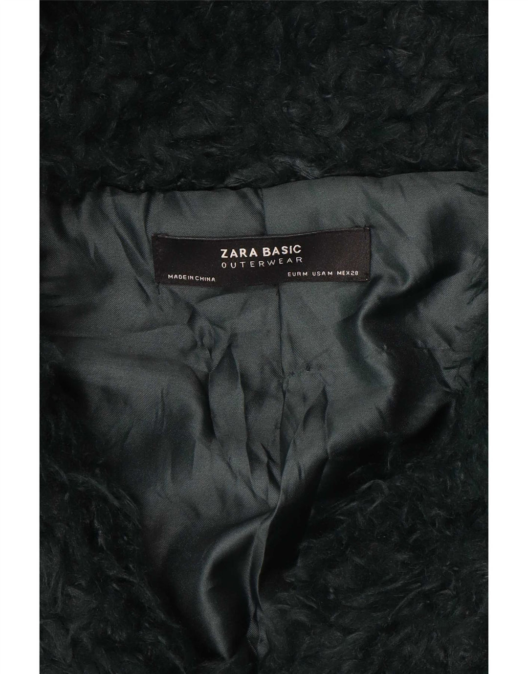 Płaszcz damski Zara Teddy z kapturem UK 14, średni zielony