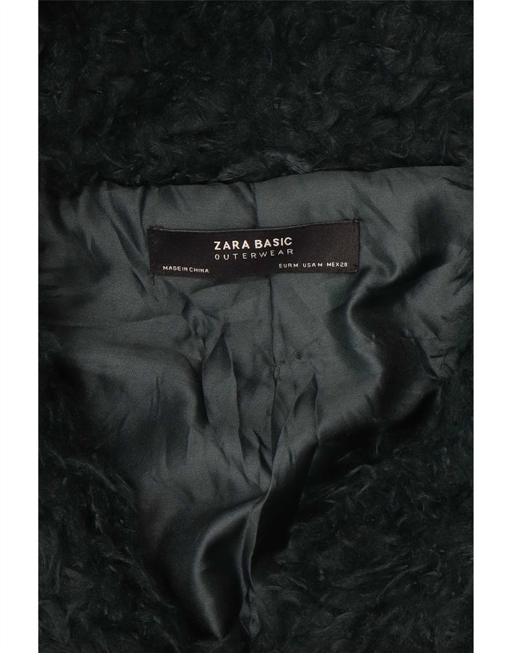 Płaszcz damski Zara Teddy z kapturem UK 14, średni zielony