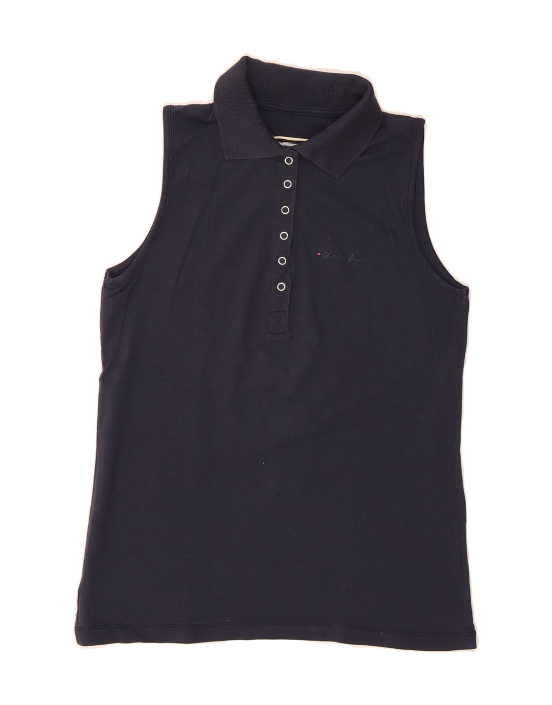 THINK PINK Womens Sleeveless Polo Shirt UK 12 Medium Navy Blue Vintage Think Pink and Second-Hand Think Pink from Messina Hembry 