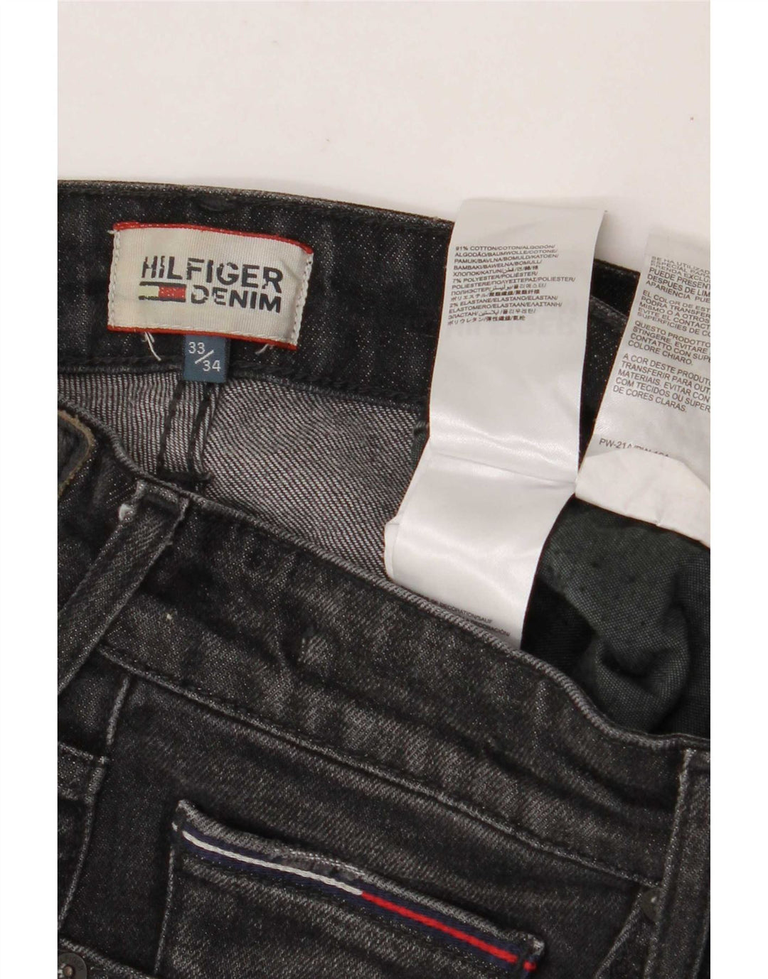 Męskie jeansy slim fit Tommy Hilfiger W33 L34 Szara bawełna