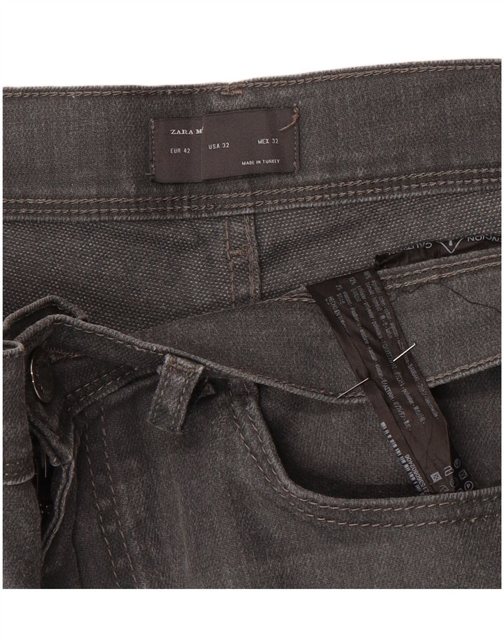 Męskie jeansy slim fit Zara EU 42 Large W32 L30 Szara bawełna