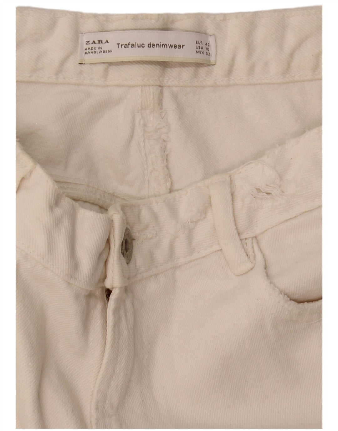 Damskie jeansy Zara w trudnej sytuacji, zwężane EU 42, duże, W32, L26, białe