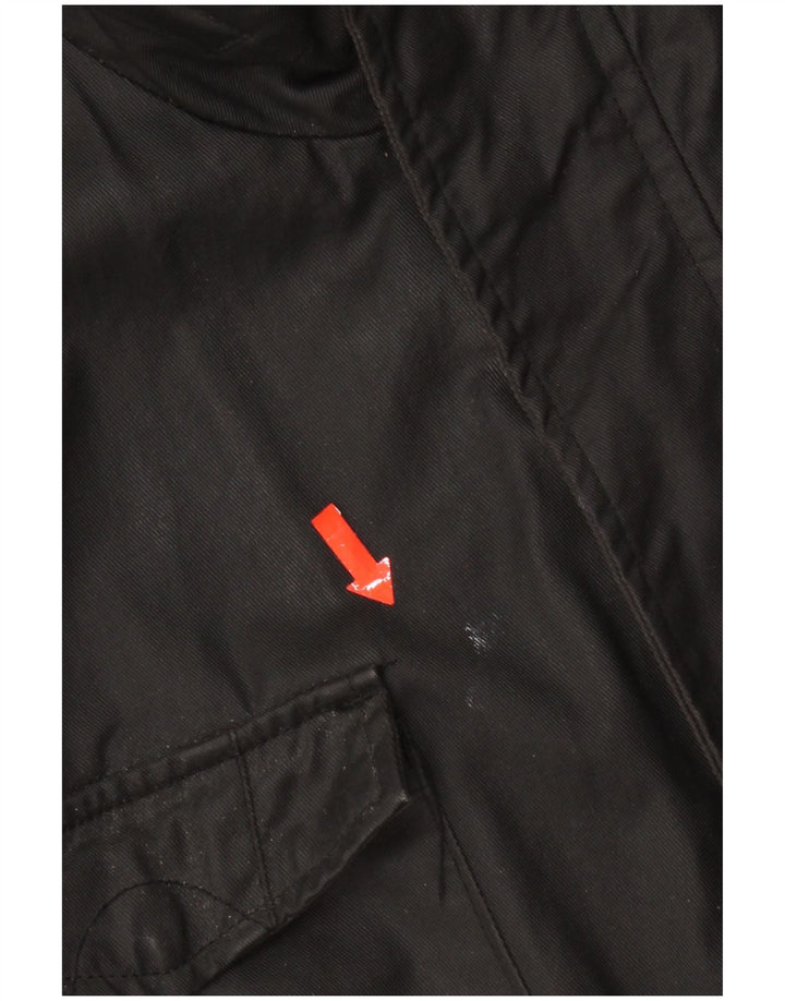 Vintage męska kurtka wojskowa UK 42 XL, czarna bawełna