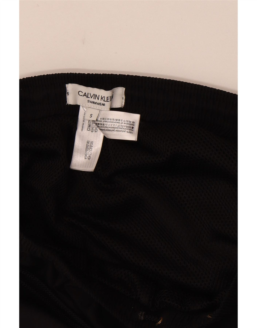 Męskie spodenki kąpielowe Calvin Klein z grafiką, małe, czarne, z blokami kolorów