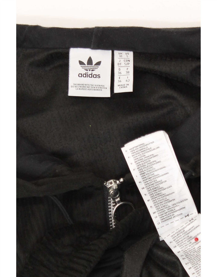 Damska bluza z kapturem Adidas Crop Oversized Zip UK 10 Mały czarny poliester