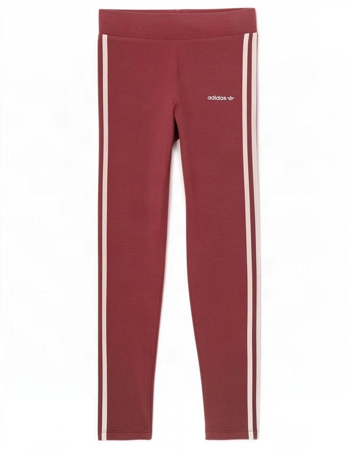 Legginsy damskie Adidas UK 12 Średni bordowy bawełniany