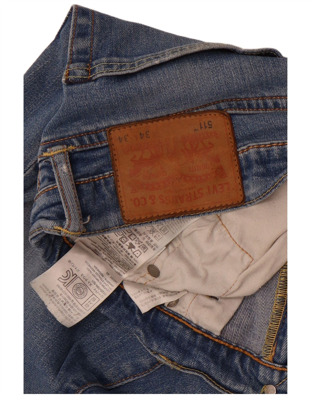 Męskie jeansy Levi's 511 Slim W34 L29 Niebieska bawełna