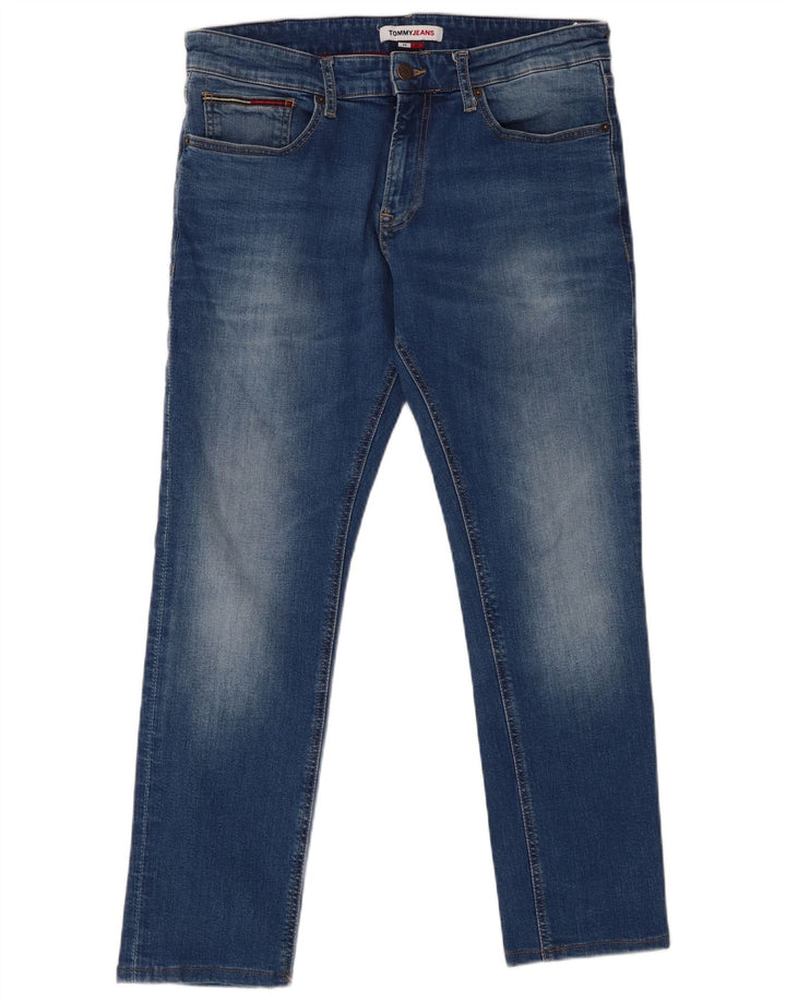 TOMMY HILFIGER Męskie jeansy Scanton Slim W34 L27 Niebieskie bawełniane