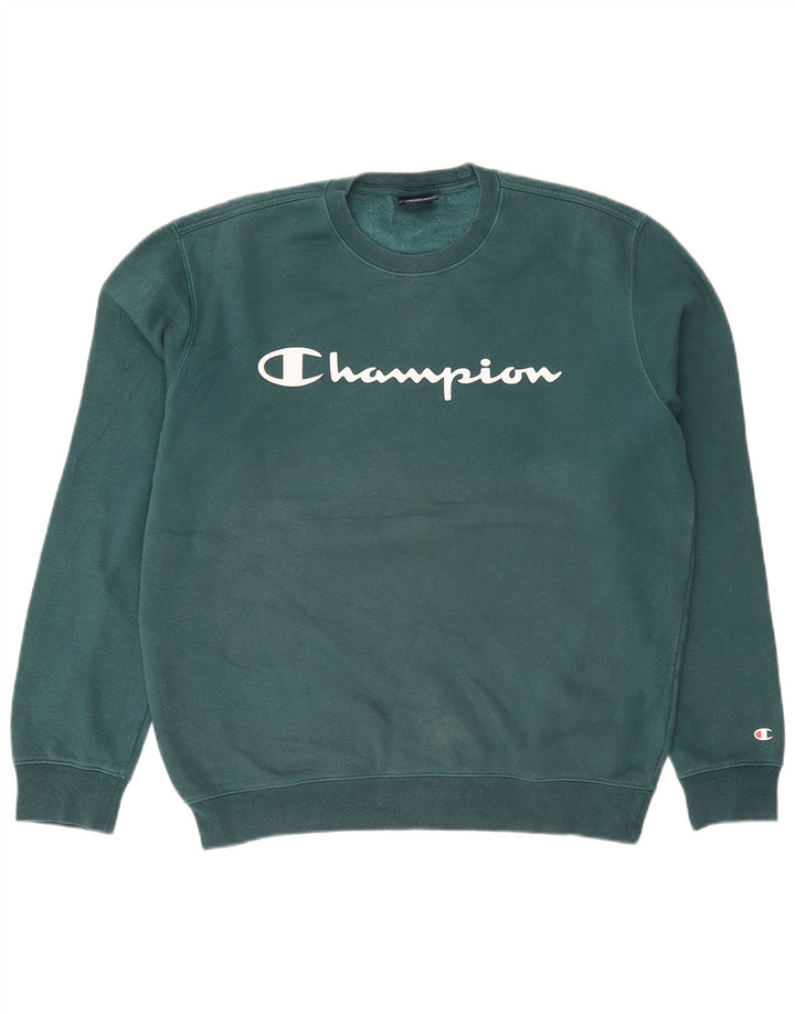Męski sweter z grafiką Champion, duży, zielony, oksydowany