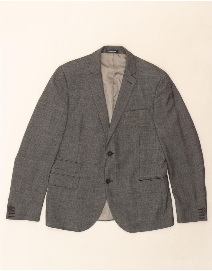 DANIELE ALESSANDRINI Mens 2 Button Blazer Jacket IT 52 XL Grey Check Vintage Daniele Alessandrini and Second-Hand Daniele Alessandrini from Messina Hembry 