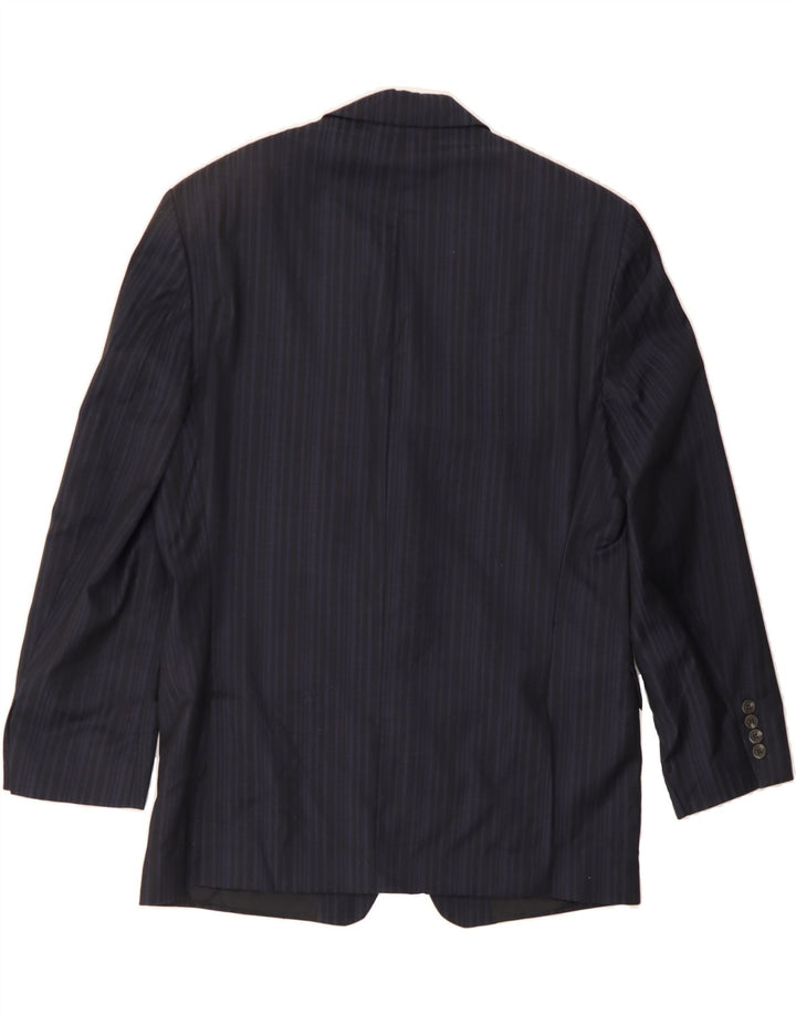 CHAPS Mens 3 Button Blazer Jacket UK 38 Medium Navy Blue Pinstripe Wool Vintage Chaps and Second-Hand Chaps from Messina Hembry 