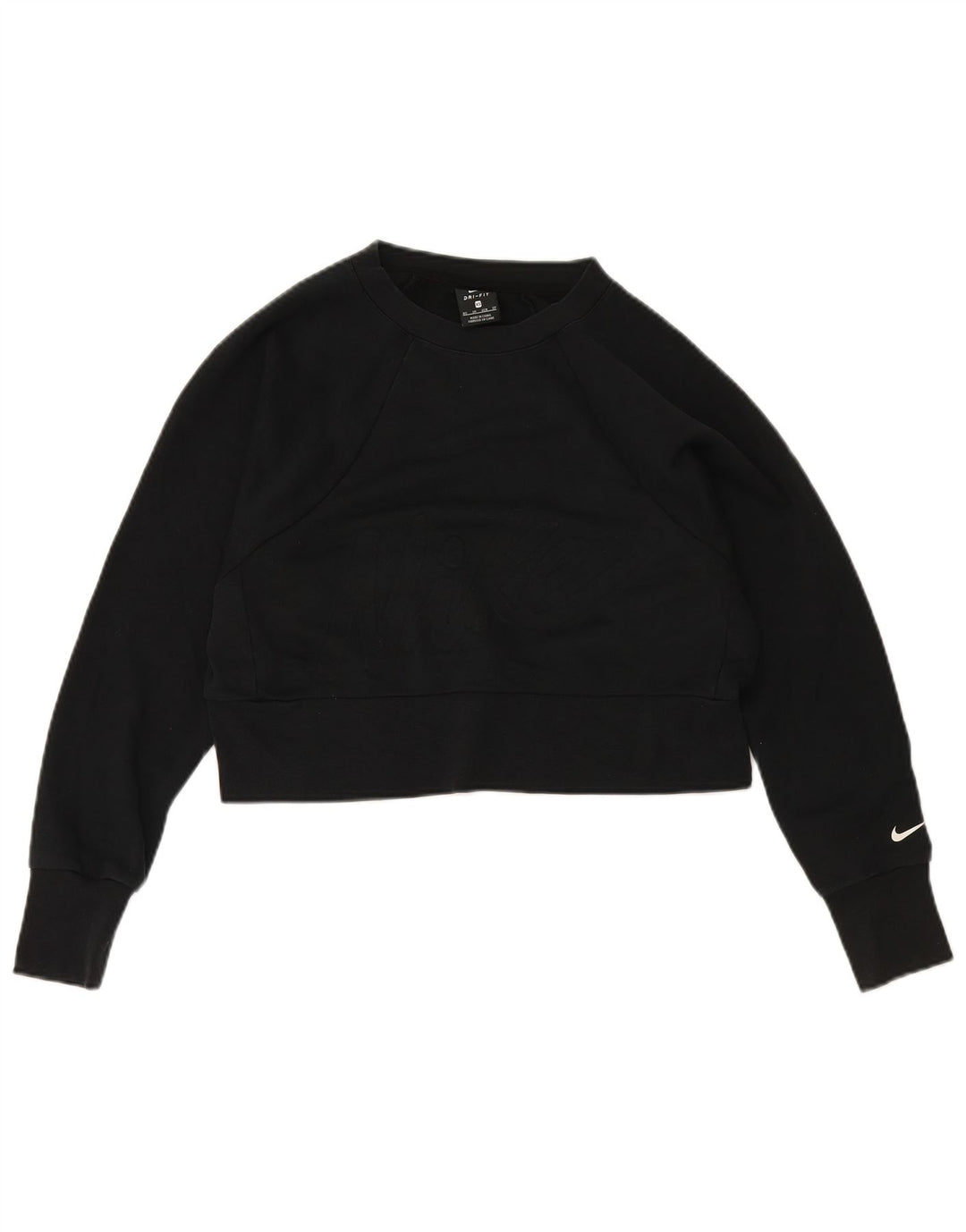 Damska bluza dresowa Nike Dri Fit Crop UK 6 XS, czarny poliester