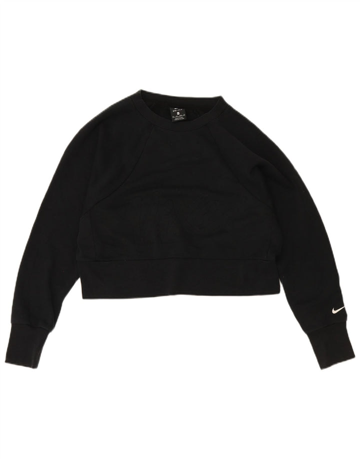 Damska bluza dresowa Nike Dri Fit Crop UK 6 XS, czarny poliester
