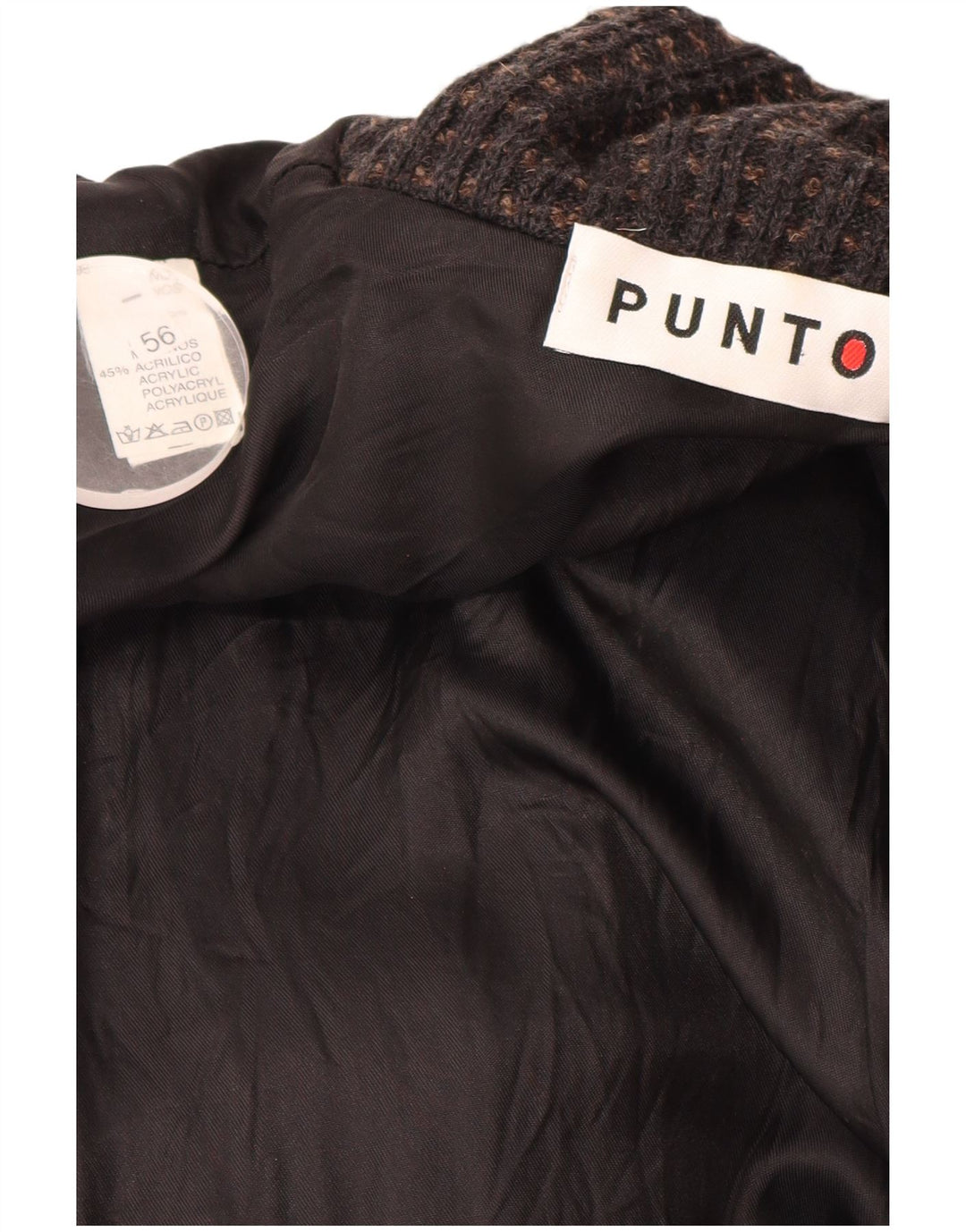 Męski sweter rozpinany z podwójnymi piersiami w stylu VINTAGE IT 56 2XL Brązowy geometryczny