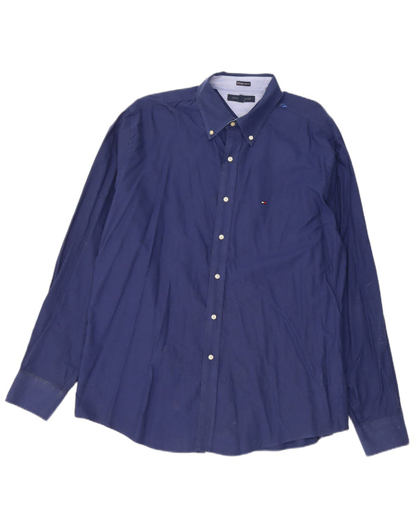 Koszula męska Tommy Hilfiger Slim Fit, rozmiar 17 1/2 XL, granatowa, bawełniana