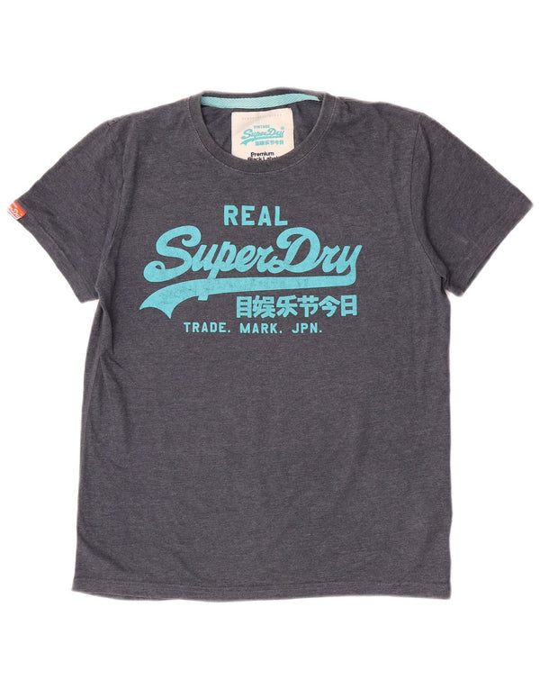 Męski T-shirt Superdry o dopasowanym kroju z grafiką, XL, niebieski, bawełniany