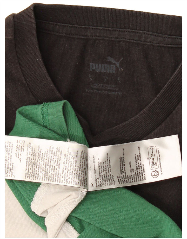 T-shirt męski Puma, mały, wielokolorowy, bawełniany z blokami kolorów