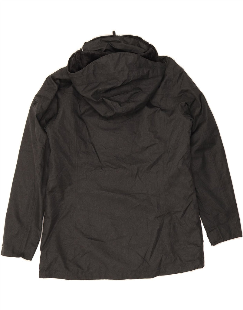 JACK WOLFSKIN Womens Hooded Windbreaker Jacket UK 14/16 Large Grey Vintage Jack Wolfskin and Second-Hand Jack Wolfskin from Messina Hembry 