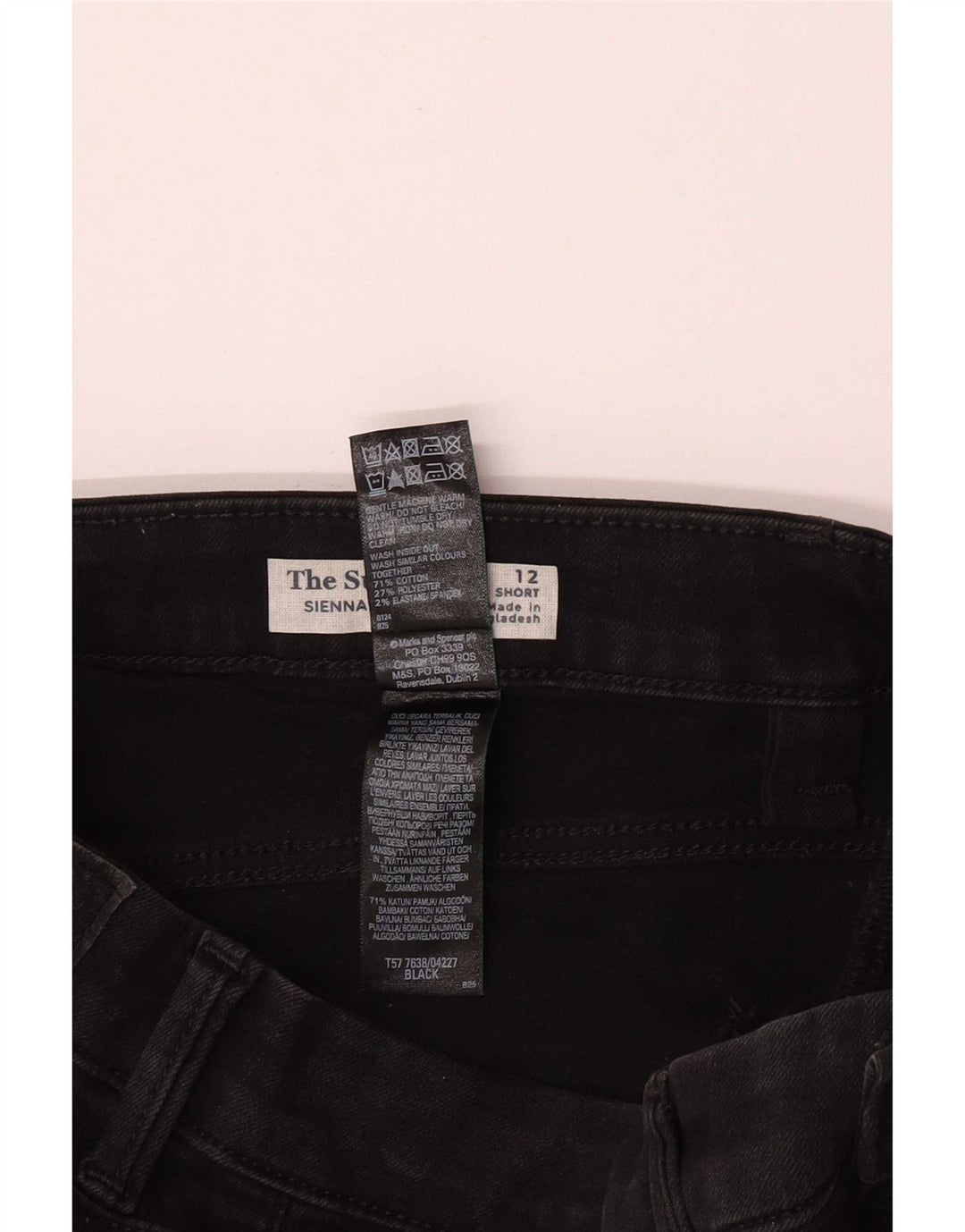 Marks & Spencer Damskie Sienna Straight Jeans UK 12 Medium W28 L28 Czarne