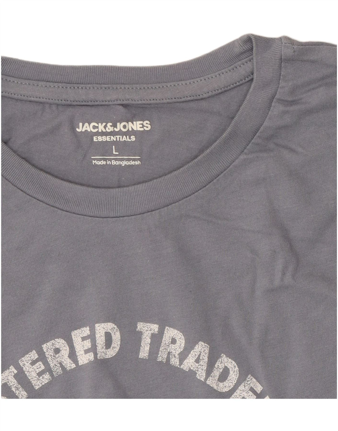JACK & JONES Mens Graphic T-Shirt Top Large Grey Cotton Vintage Jack & Jones and Second-Hand Jack & Jones from Messina Hembry 