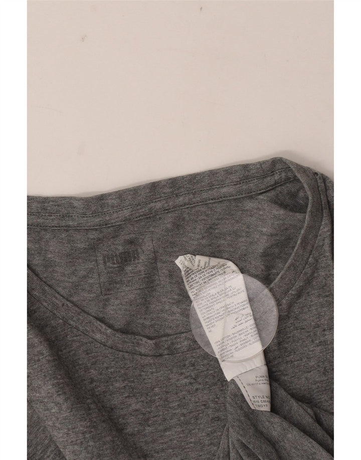 Męski T-shirt Puma z grafiką, duży, szary, z bawełny w plamki