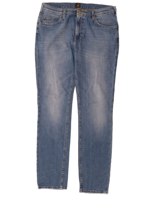 Męskie jeansy Lee Rider Slim W34 L32 Niebieskie bawełniane