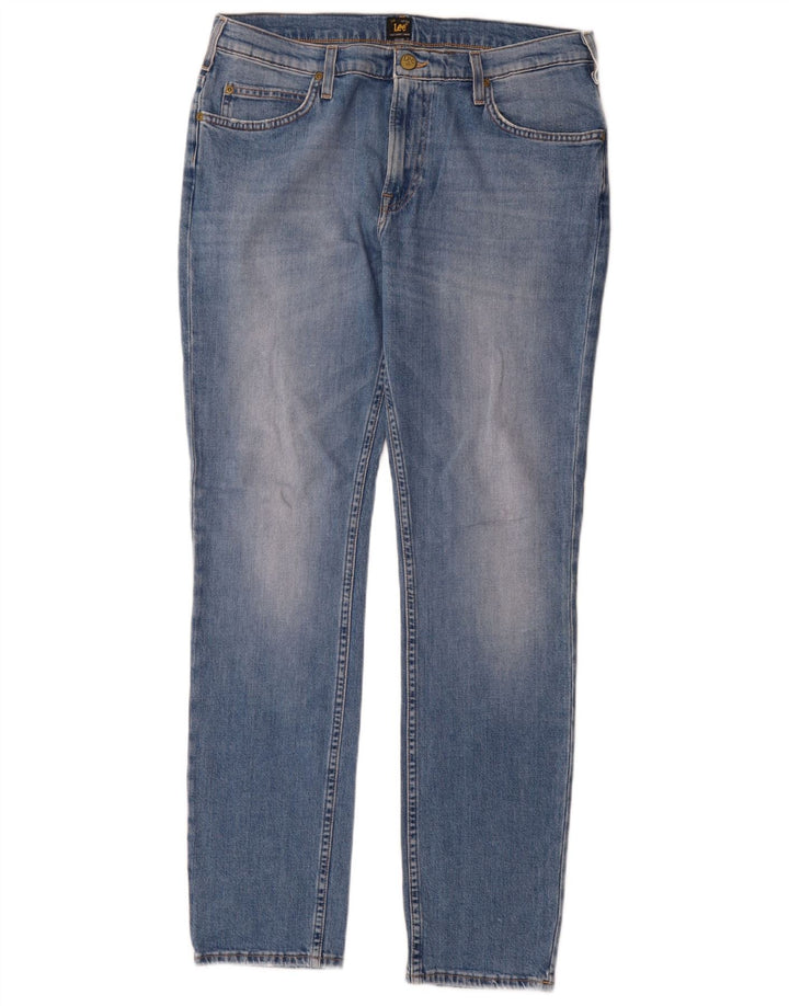 Męskie jeansy Lee Rider Slim W34 L32 Niebieskie bawełniane