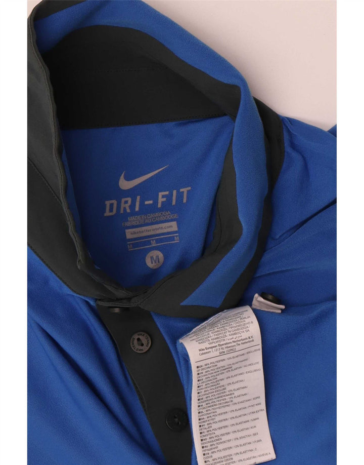 Męska koszulka polo Nike Dri Fit, poliester w kolorze średnioniebieskim