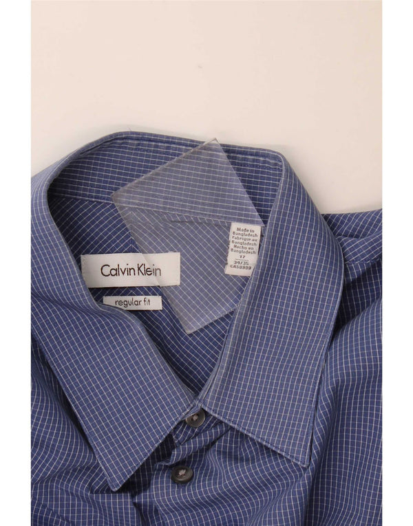 Koszula męska Calvin Klein o regularnym kroju, rozmiar 17 XL, granatowa, bawełniana w kratkę