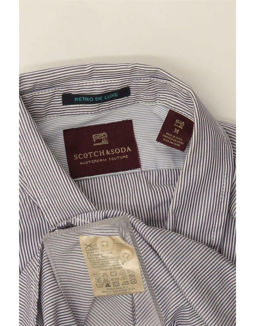 Koszula męska Scotch & Soda, bawełniana, w kolorze średniego granatu w prążki