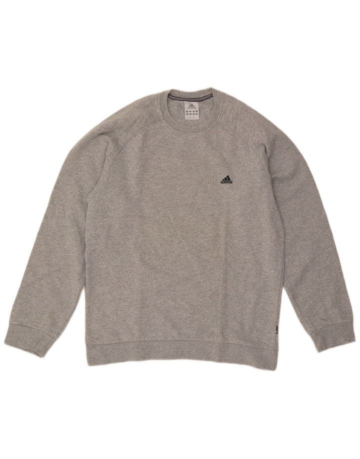 Bluza męska Adidas, duża, szara, nakrapiana bawełna