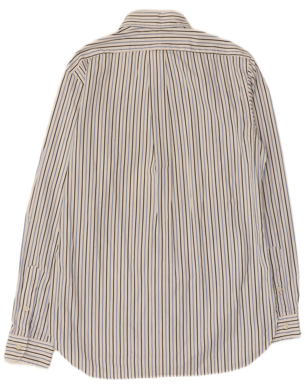 Ralph Lauren Mens Custom Fit Shirt Size 15 Medium White Pinstripe Cotton