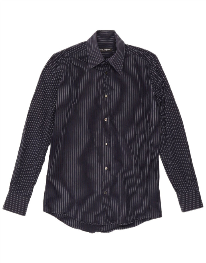 Koszula męska Dolce & Gabbana rozmiar 40 15 3/4 Średni granatowy prążki