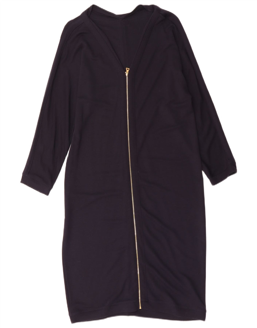 Damska sukienka podstawowa z długim rękawem Jaeger UK 16, duża, granatowa wiskoza