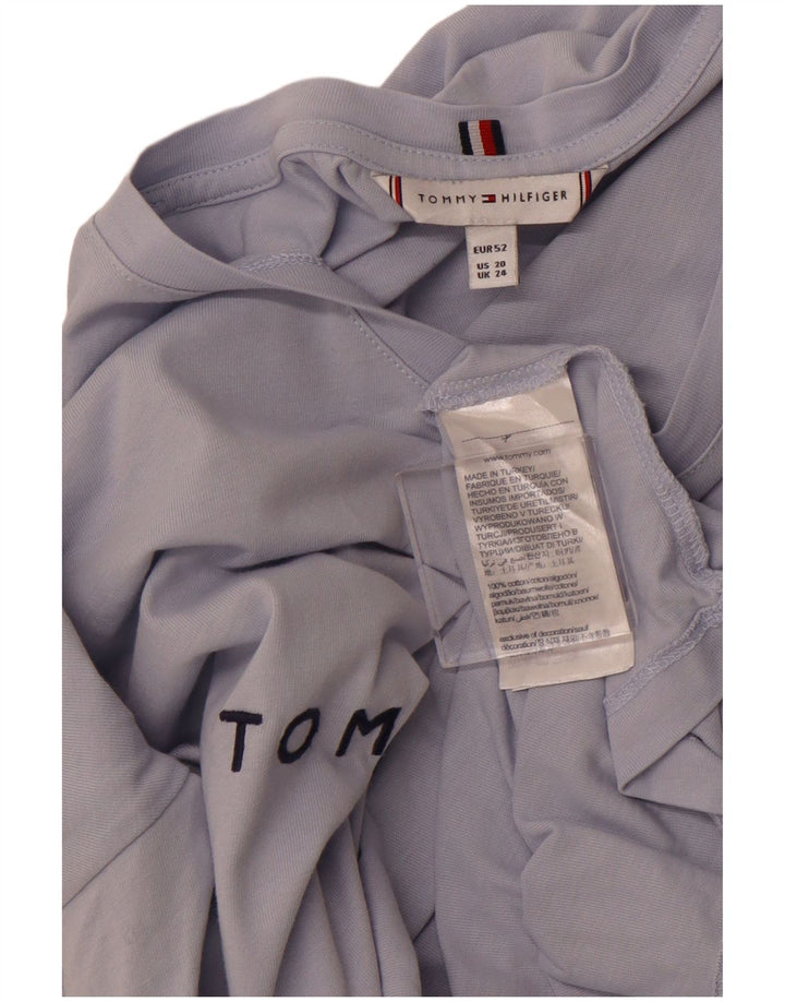 Damska koszulka z grafiką TOMMY HILFIGER Top UK 24 4XL Niebieska bawełna