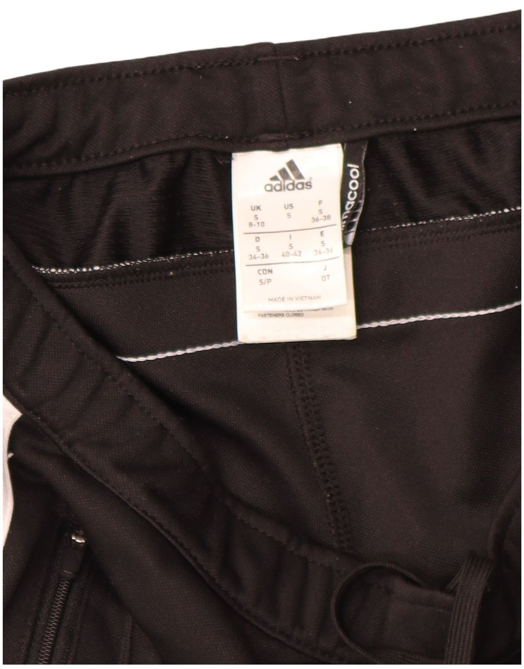 Damskie spodnie dresowe Adidas Climacool UK 8/10, małe, czarne, poliestrowe