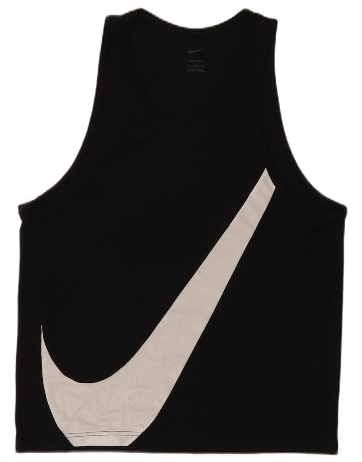 Męska kamizelka z grafiką Nike Dri Fit, średni czarny poliester