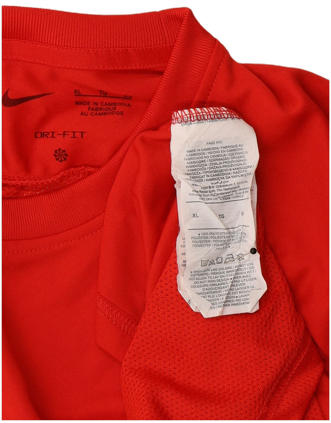 Męski T-shirt Nike Dri Fit Top XL, czerwony, poliester