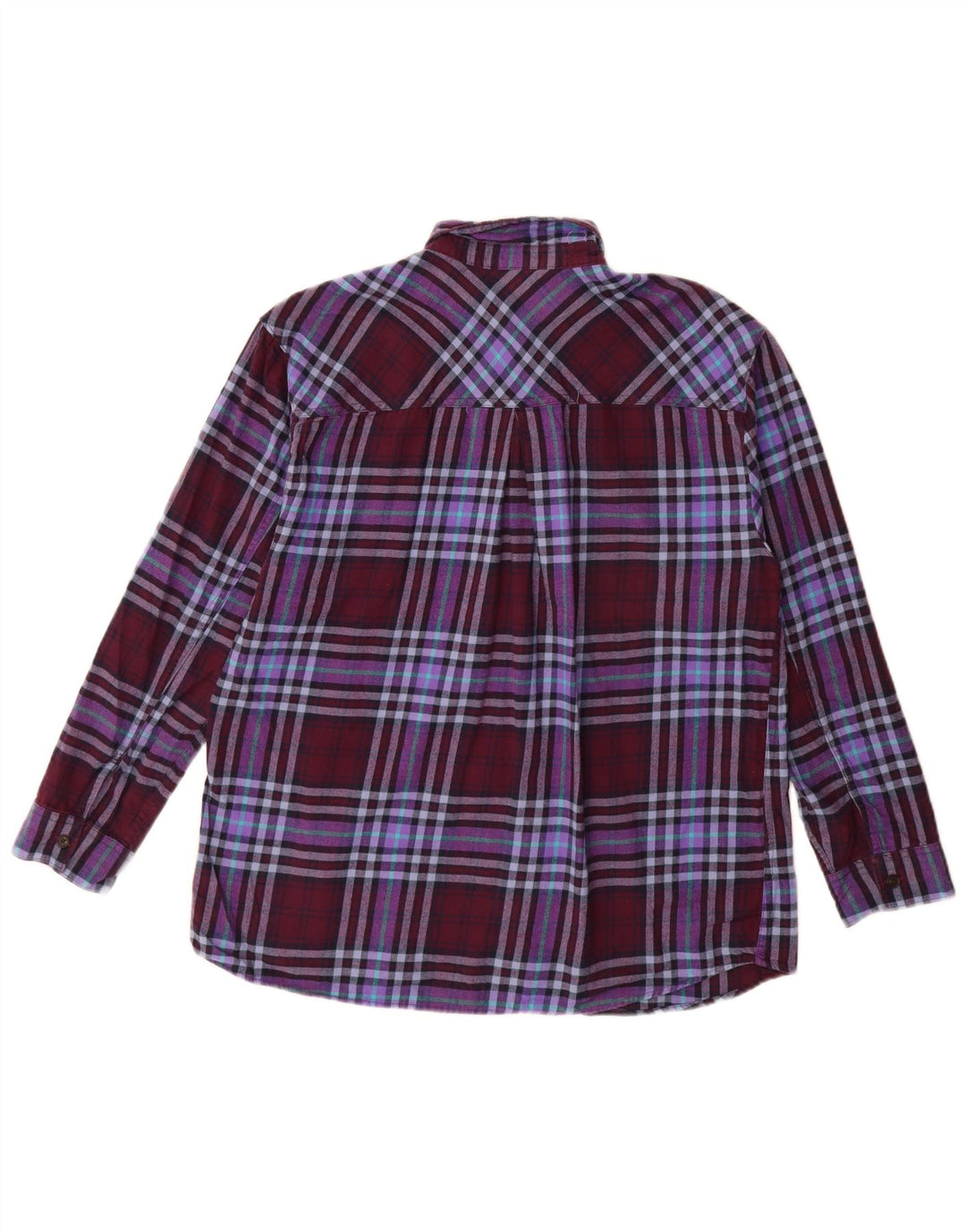 EDDIE BAUER Damska koszula flanelowa typu Boyfriend Fit UK 14 w średnią bordową kratkę