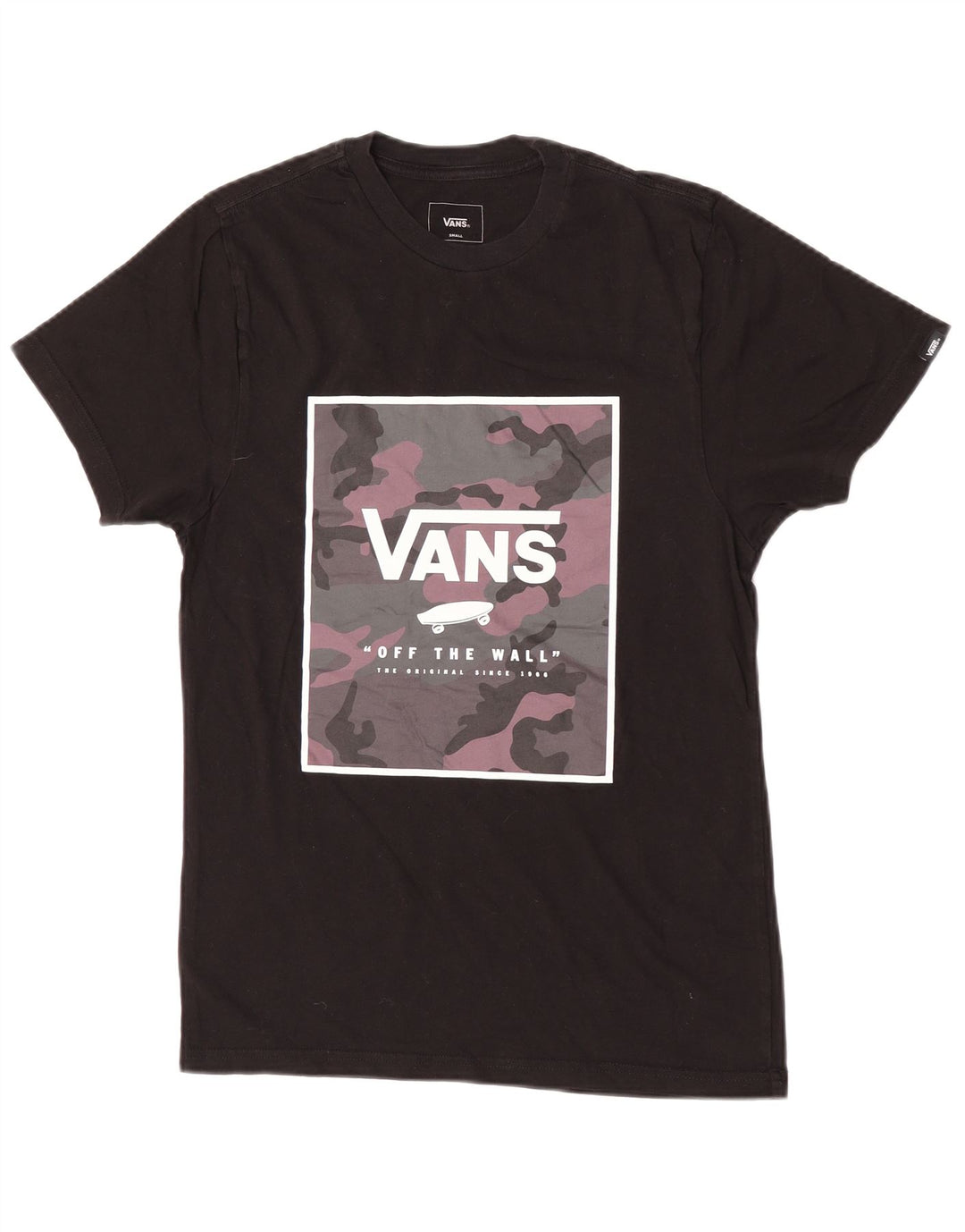 Męski T-shirt z grafiką Vans o dopasowanym kroju, mały, czarny, bawełniany