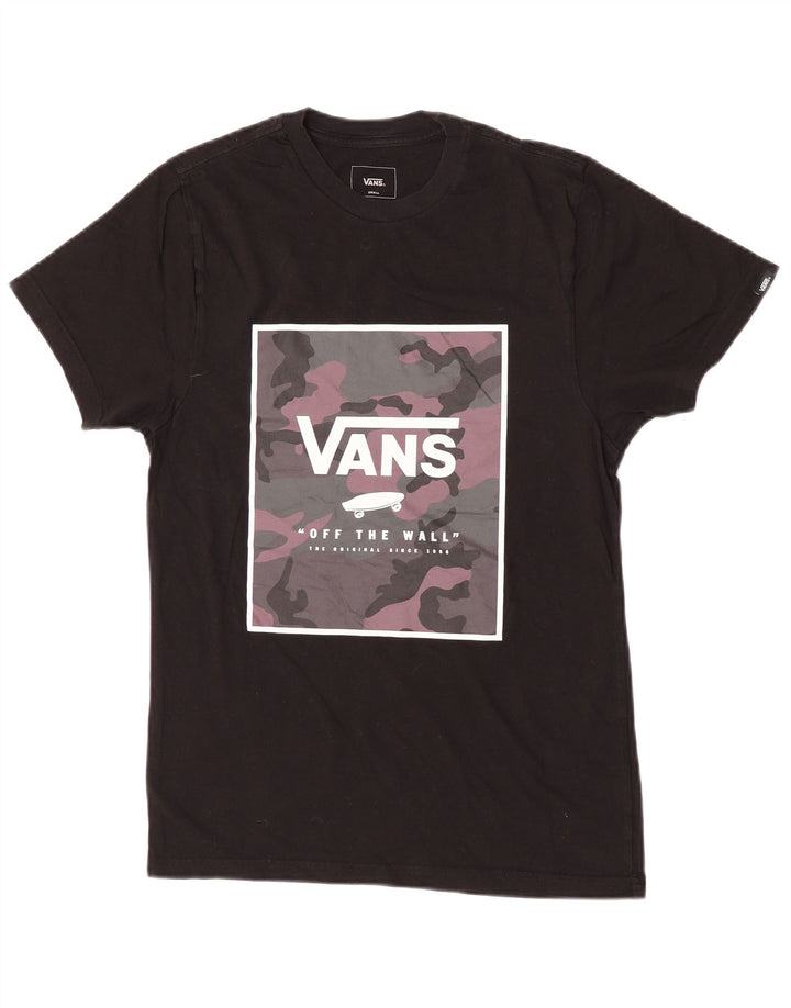 Męski T-shirt z grafiką Vans o dopasowanym kroju, mały, czarny, bawełniany