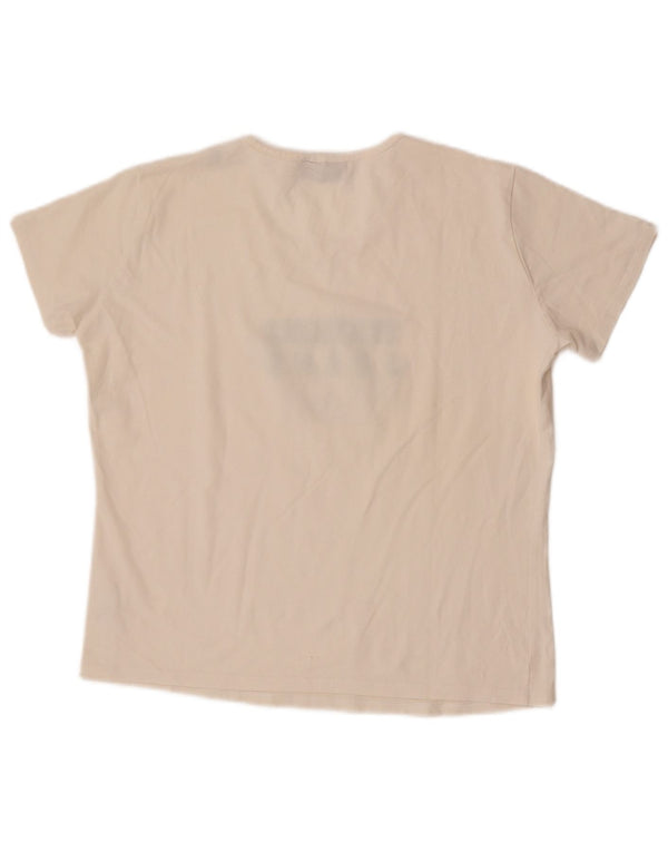 T-shirt damski Trussardi Jeans Crop Graphic Top UK 20 2XL Off White Cotton