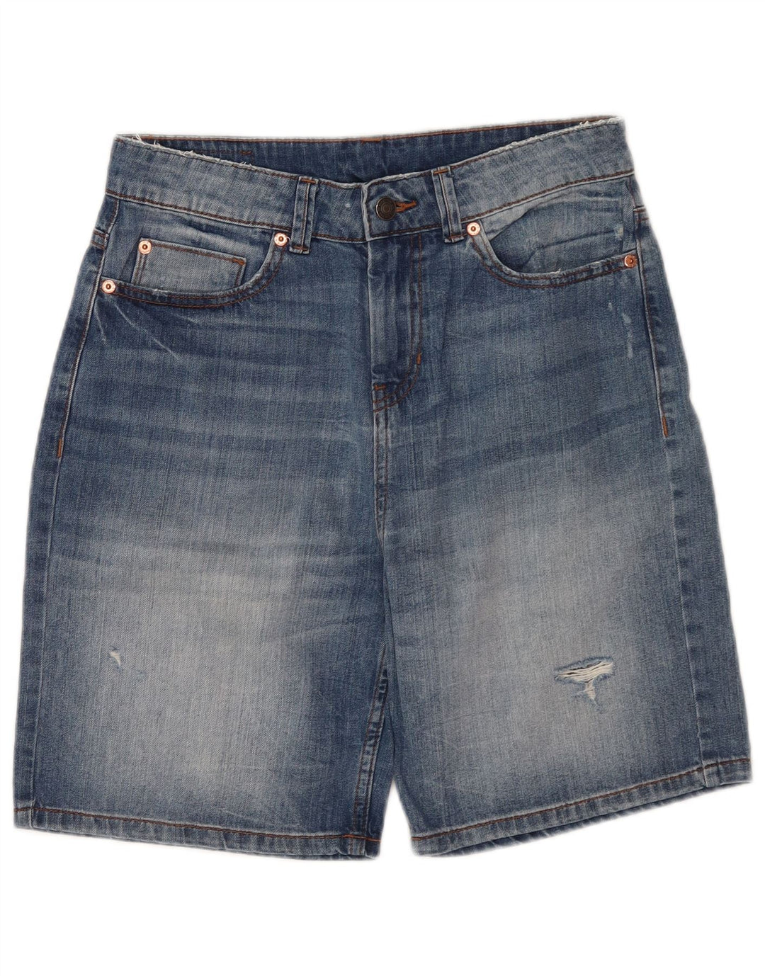 Damskie spodenki jeansowe Benetton W30 średni niebieski
