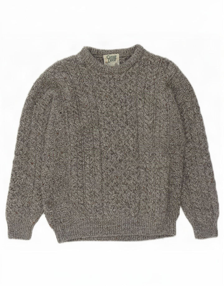 Męski sweter Carraig Donn Średni szary, nowa wełna