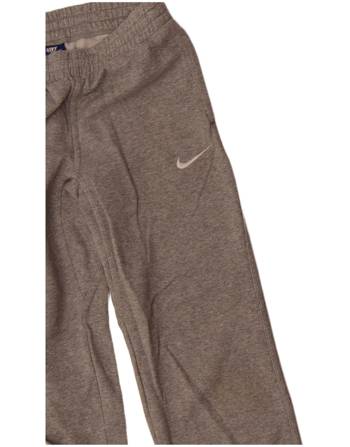 NIKE Boys Tracksuit Trousers Joggers 8-9 Years Small Grey Cotton