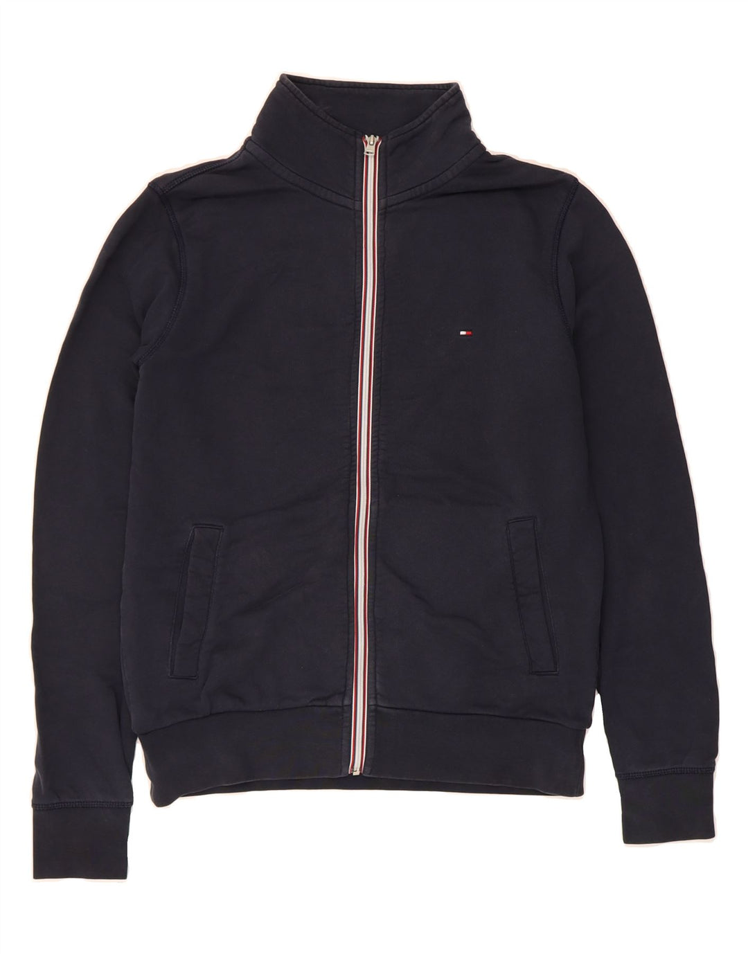 TOMMY HILFIGER Mens Tracksuit Top Jacket Medium Navy Blue Cotton Vintage Tommy Hilfiger and Second-Hand Tommy Hilfiger from Messina Hembry 